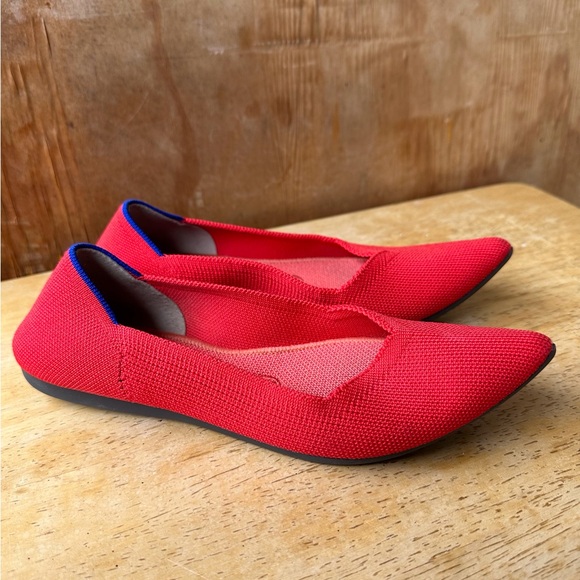 Rothy’s The Point Flame Red Slip On Washable Flat - Picture 1 of 6